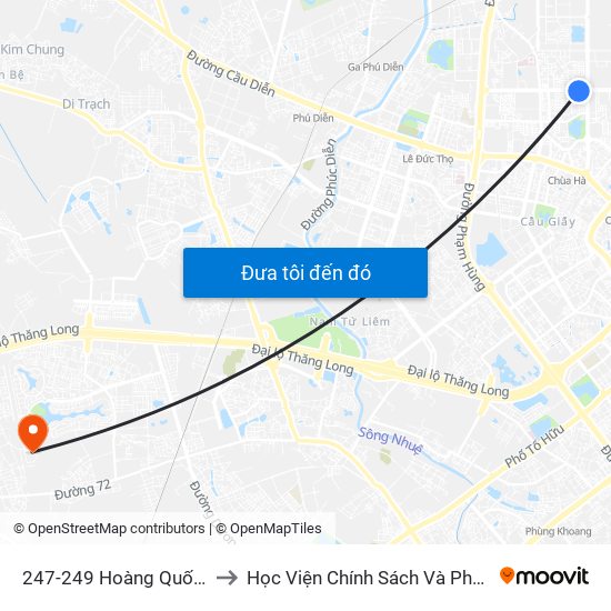 247-249 Hoàng Quốc Việt to Học Viện Chính Sách Và Phát Triển map