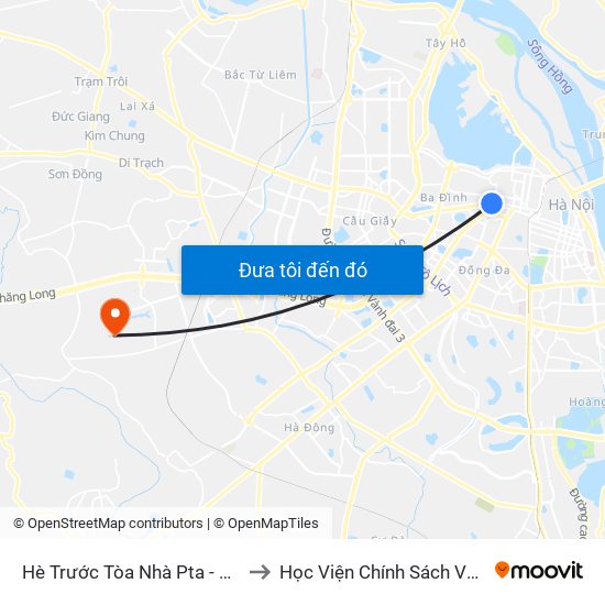 Hè Trước Tòa Nhà Pta - Số 1 Kim Mã to Học Viện Chính Sách Và Phát Triển map