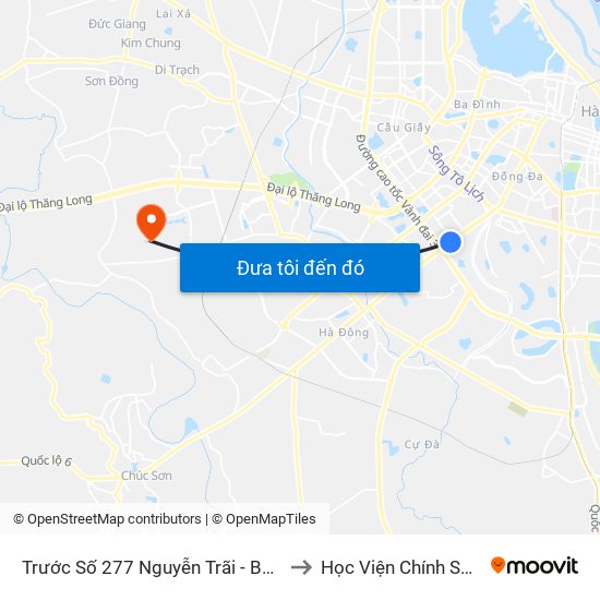 Trước Số 277 Nguyễn Trãi - Bách Hóa Giày Thượng Đình to Học Viện Chính Sách Và Phát Triển map