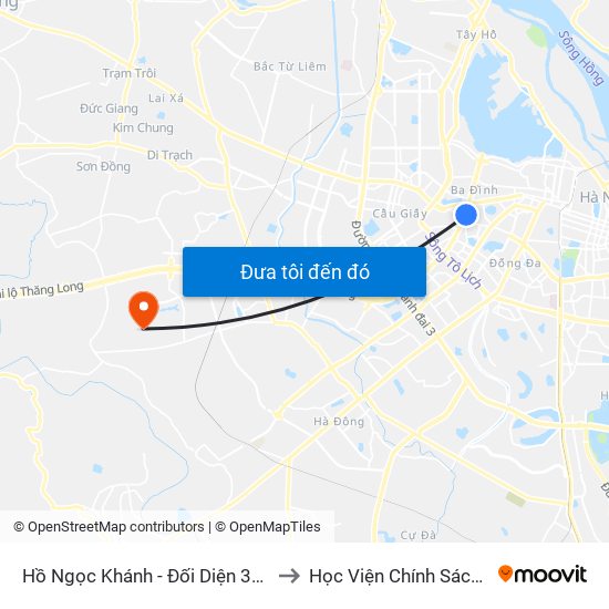 Hồ Ngọc Khánh - Đối Diện 37 Nguyễn Chí Thanh to Học Viện Chính Sách Và Phát Triển map