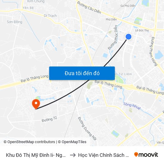 Khu Đô Thị Mỹ Đình Ii- Nguyễn Cơ Thạch to Học Viện Chính Sách Và Phát Triển map