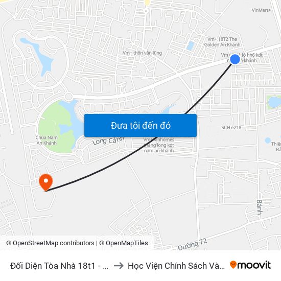 Đối Diện Tòa Nhà 18t1 - Kđt Sudico to Học Viện Chính Sách Và Phát Triển map