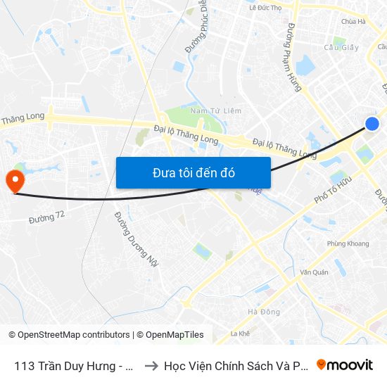 113 Trần Duy Hưng - Bộ Khcn to Học Viện Chính Sách Và Phát Triển map