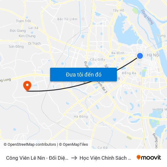 Công Viên Lê Nin - Đối Diện 35 Trần Phú to Học Viện Chính Sách Và Phát Triển map