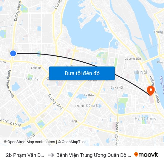 2b Phạm Văn Đồng to Bệnh Viện Trung Ương Quân Đội 108 map