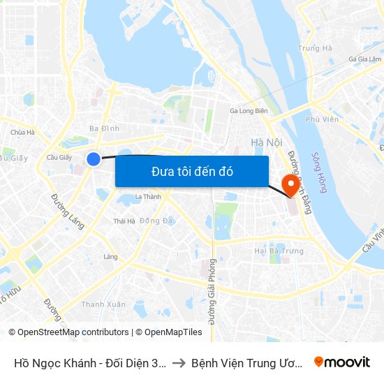 Hồ Ngọc Khánh - Đối Diện 37 Nguyễn Chí Thanh to Bệnh Viện Trung Ương Quân Đội 108 map