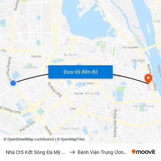 Nhà Ct5 Kđt Sông Đà Mỹ Đình - Phạm Hùng to Bệnh Viện Trung Ương Quân Đội 108 map
