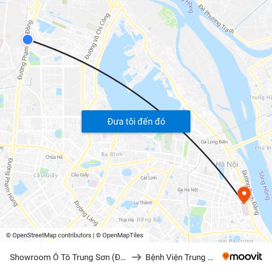 Showroom Ô Tô Trung Sơn (Đối Diện 315 Phạm Văn Đồng) to Bệnh Viện Trung Ương Quân Đội 108 map