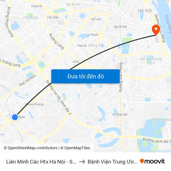 Liên Minh Các Htx Hà Nội - Số 1 Trần Phú (Hà Đông) to Bệnh Viện Trung Ương Quân Đội 108 map