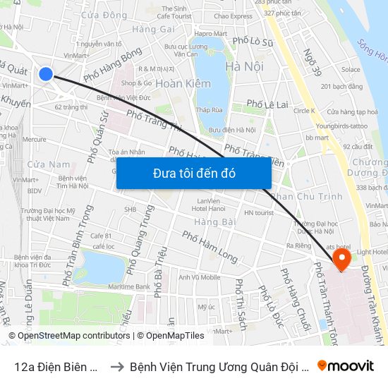 12a Điện Biên Phủ to Bệnh Viện Trung Ương Quân Đội 108 map