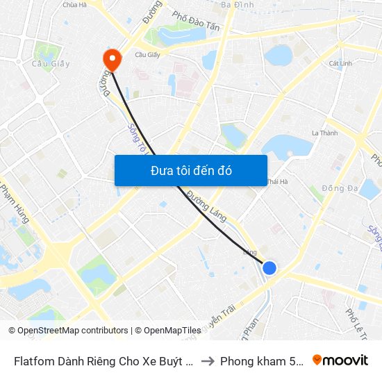 Flatfom Dành Riêng Cho Xe Buýt Trước Nhà 45 Đường Láng to Phong kham 56 hai ba trung map