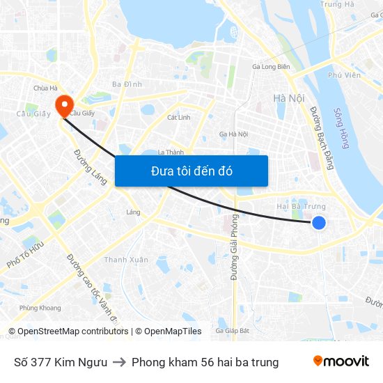 Số 377 Kim Ngưu to Phong kham 56 hai ba trung map