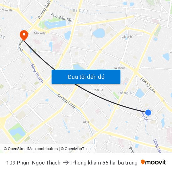 109 Phạm Ngọc Thạch to Phong kham 56 hai ba trung map