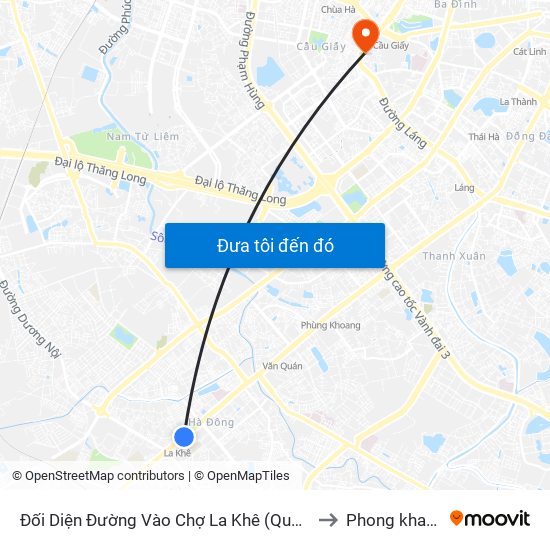 Đối Diện Đường Vào Chợ La Khê (Qua Ga Metro La Khê) - 405 Quang Trung (Hà Đông) to Phong kham 56 hai ba trung map