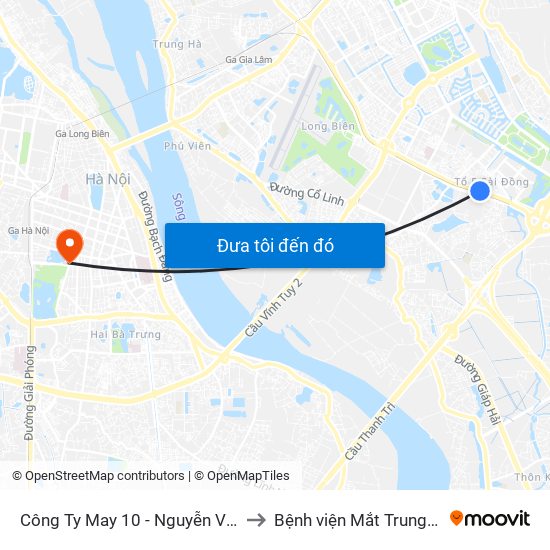 Công Ty May 10 - Nguyễn Văn Linh to Bệnh viện Mắt Trung Ương map