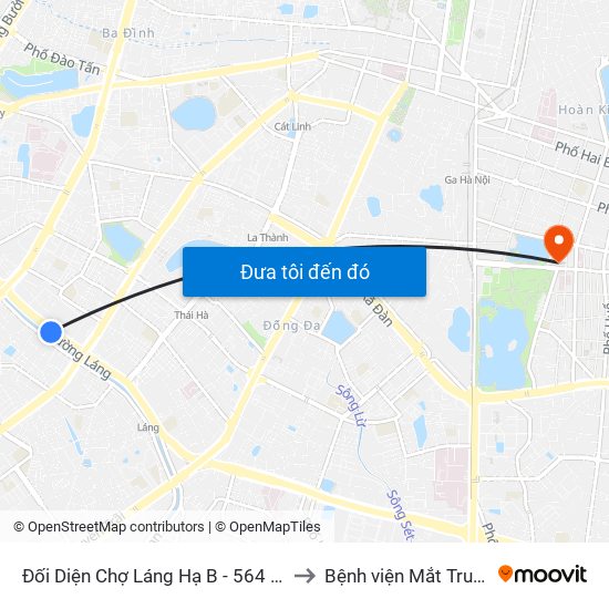 Đối Diện Chợ Láng Hạ B - 564 Đường Láng to Bệnh viện Mắt Trung Ương map