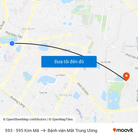 593 - 595 Kim Mã to Bệnh viện Mắt Trung Ương map