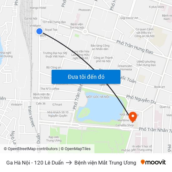 Ga Hà Nội - 120 Lê Duẩn to Bệnh viện Mắt Trung Ương map
