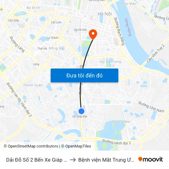 Dải Đỗ Số 2 Bến Xe Giáp Bát to Bệnh viện Mắt Trung Ương map