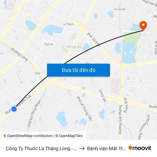 Công Ty Thuốc Lá Thăng Long - 235 Nguyễn Trãi to Bệnh viện Mắt Trung Ương map