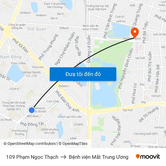 109 Phạm Ngọc Thạch to Bệnh viện Mắt Trung Ương map