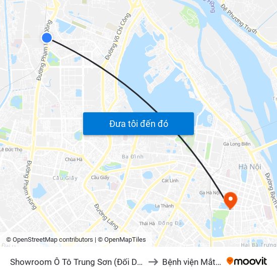 Showroom Ô Tô Trung Sơn (Đối Diện 315 Phạm Văn Đồng) to Bệnh viện Mắt Trung Ương map