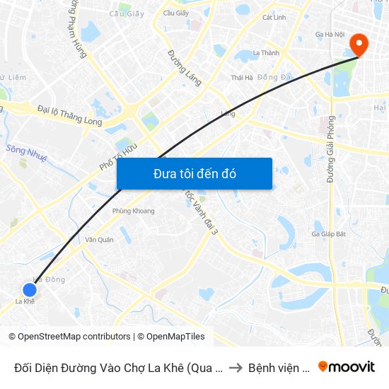 Đối Diện Đường Vào Chợ La Khê (Qua Ga Metro La Khê) - 405 Quang Trung (Hà Đông) to Bệnh viện Mắt Trung Ương map