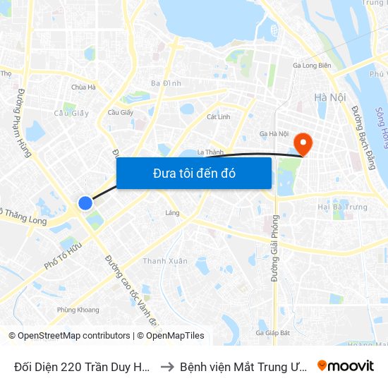 Đối Diện 220 Trần Duy Hưng to Bệnh viện Mắt Trung Ương map