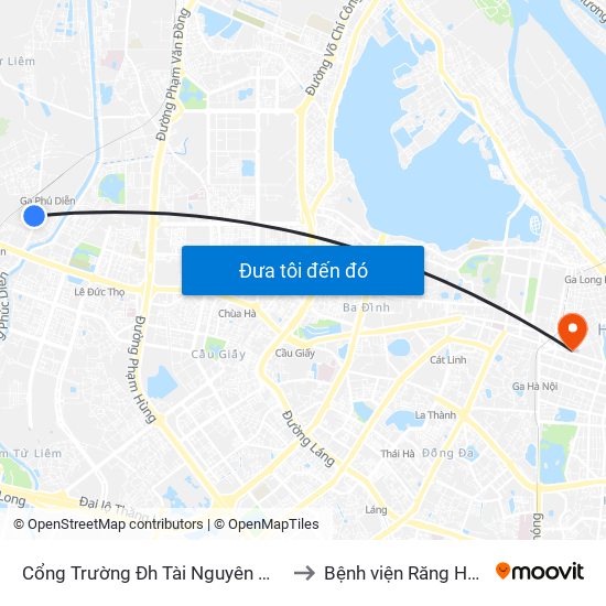 Cổng Trường Đh Tài Nguyên Môi Trường to Bệnh viện Răng Hàm Mặt map