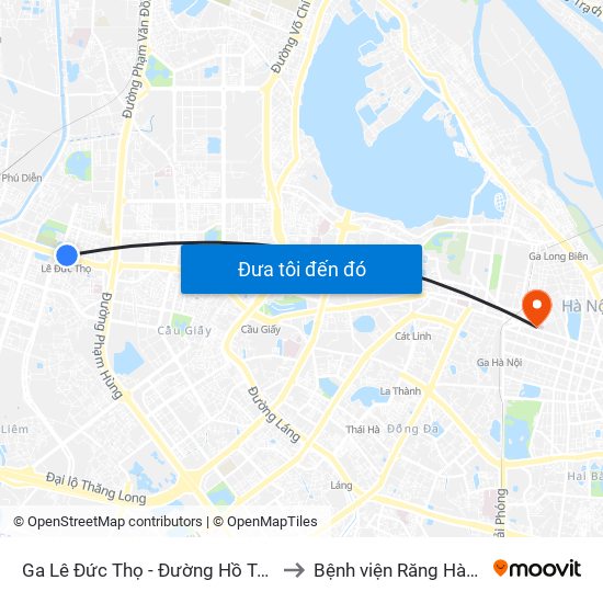 Ga Lê Đức Thọ - Đường Hồ Tùng Mậu to Bệnh viện Răng Hàm Mặt map