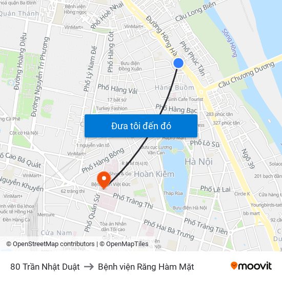 80 Trần Nhật Duật to Bệnh viện Răng Hàm Mặt map