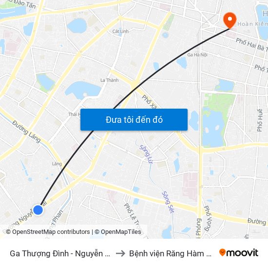 Ga Thượng Đình - Nguyễn Trãi to Bệnh viện Răng Hàm Mặt map