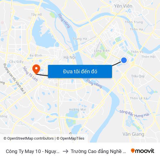 Công Ty May 10 - Nguyễn Văn Linh to Trường Cao đẳng Nghề Công nghiệp map