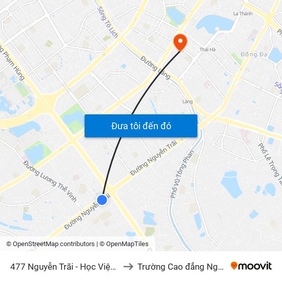 477 Nguyễn Trãi - Học Viện Khoa Học Xã Hội to Trường Cao đẳng Nghề Công nghiệp map