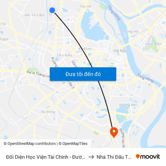 Đối Diện Học Viện Tài Chính - Đường Đức Thắng to Nhà Thi Đấu Thanh Trì map