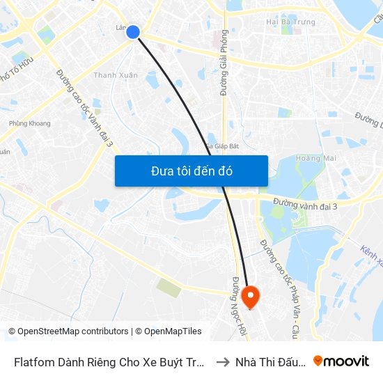 Flatfom Dành Riêng Cho Xe Buýt Trước Nhà 45 Đường Láng to Nhà Thi Đấu Thanh Trì map
