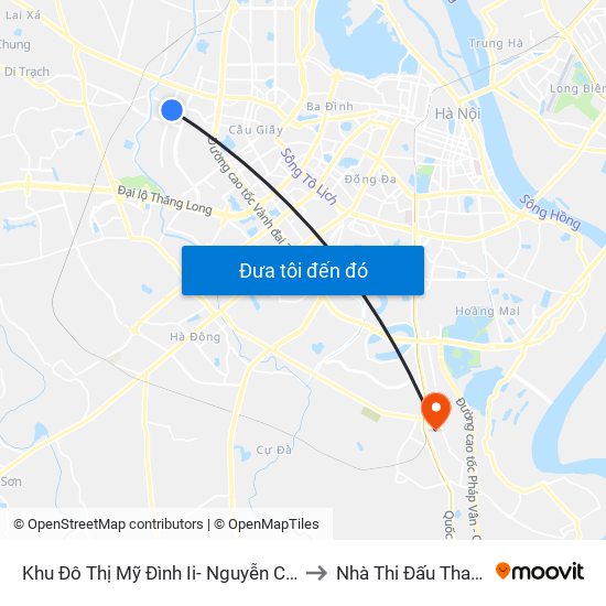 Khu Đô Thị Mỹ Đình Ii- Nguyễn Cơ Thạch to Nhà Thi Đấu Thanh Trì map