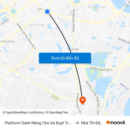 Platform Dành Riêng Cho Xe Buýt Trước Nhà 604 Trường Chinh to Nhà Thi Đấu Thanh Trì map