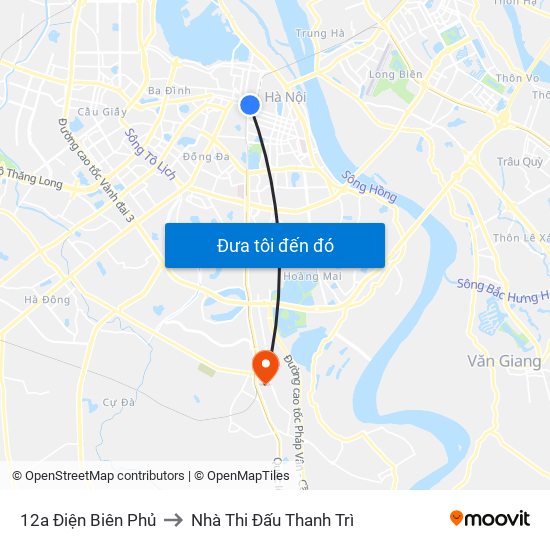 12a Điện Biên Phủ to Nhà Thi Đấu Thanh Trì map