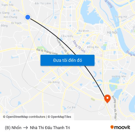 (B) Nhổn to Nhà Thi Đấu Thanh Trì map