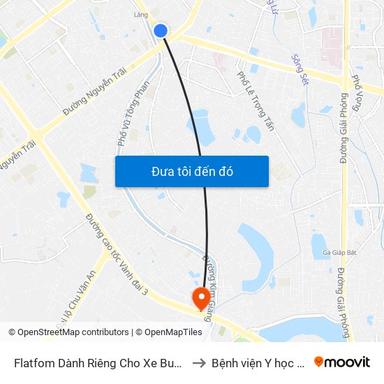 Flatfom Dành Riêng Cho Xe Buýt Trước Nhà 45 Đường Láng to Bệnh viện Y học dân tộc Quân đội map