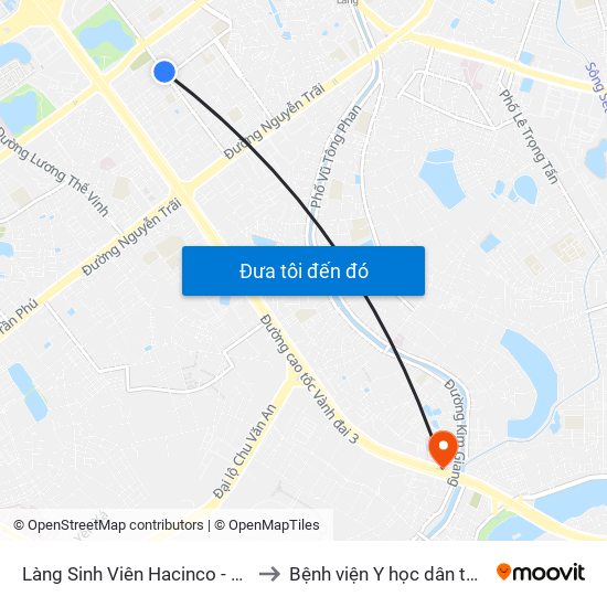 Làng Sinh Viên Hacinco - Nguyễn Tuân to Bệnh viện Y học dân tộc Quân đội map