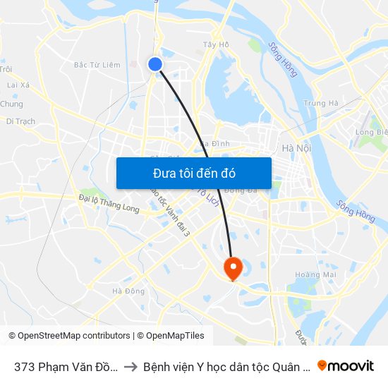 373 Phạm Văn Đồng to Bệnh viện Y học dân tộc Quân đội map