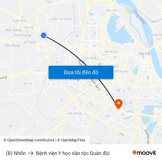 (B) Nhổn to Bệnh viện Y học dân tộc Quân đội map