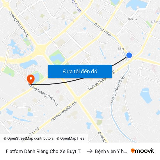 Flatfom Dành Riêng Cho Xe Buýt Trước Nhà 45 Đường Láng to Bệnh viện Y học cổ truyền map