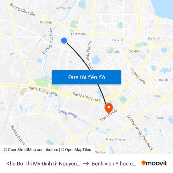 Khu Đô Thị Mỹ Đình Ii- Nguyễn Cơ Thạch to Bệnh viện Y học cổ truyền map