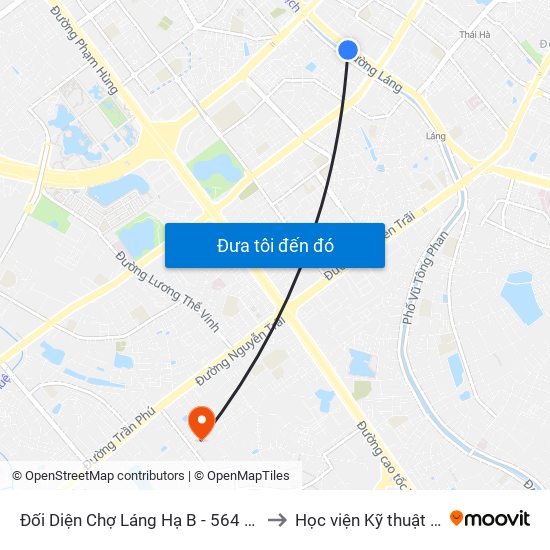 Đối Diện Chợ Láng Hạ B - 564 Đường Láng to Học viện Kỹ thuật Mật mã map