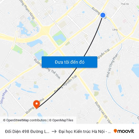 Đối Diện 498 Đường Láng to Đại học Kiến trúc Hà Nội - HAU map