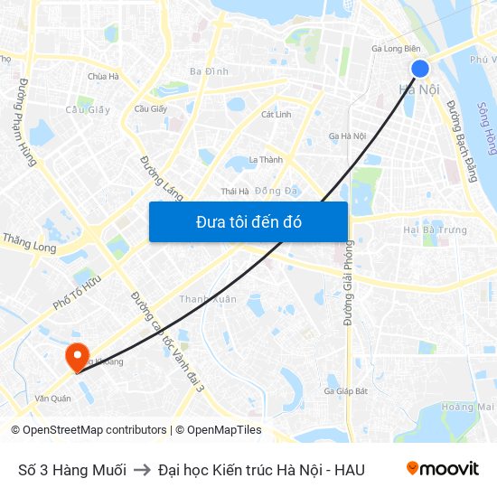 Số 3 Hàng Muối to Đại học Kiến trúc Hà Nội - HAU map