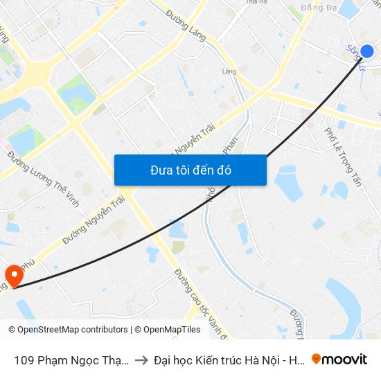 109 Phạm Ngọc Thạch to Đại học Kiến trúc Hà Nội - HAU map